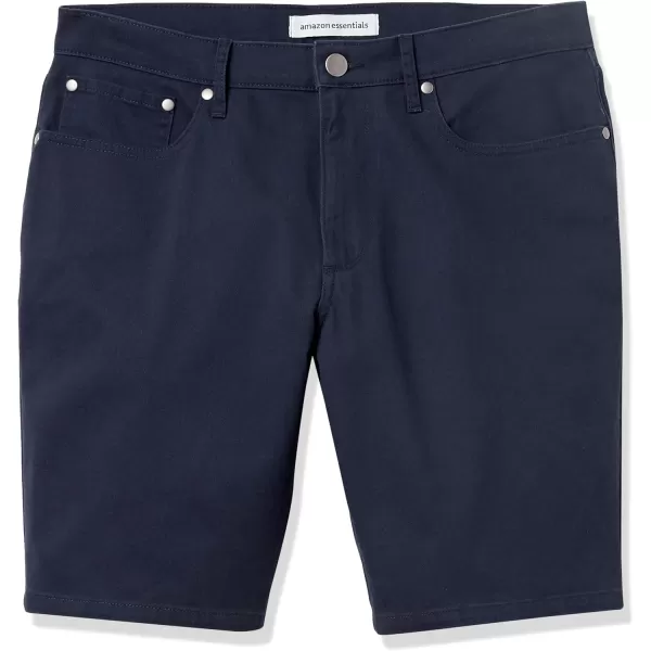 imageAmazon Essentials Mens Straightfit 9quot Inseam Stretch 5Pocket ShortMidnight Blue