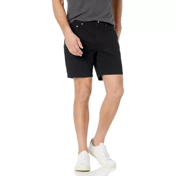 imageAmazon Essentials Mens SlimFit 7quot Inseam Stretch 5Pocket ShortBlack