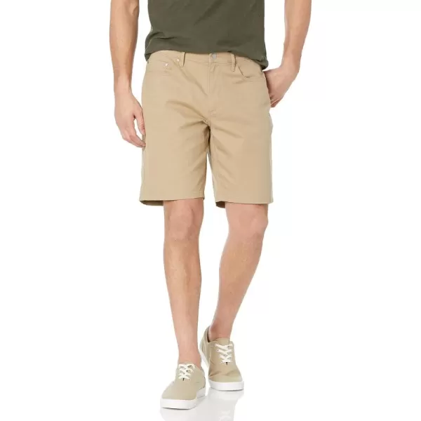 imageAmazon Essentials Mens Straightfit 9quot Inseam Stretch 5Pocket ShortKhaki Brown