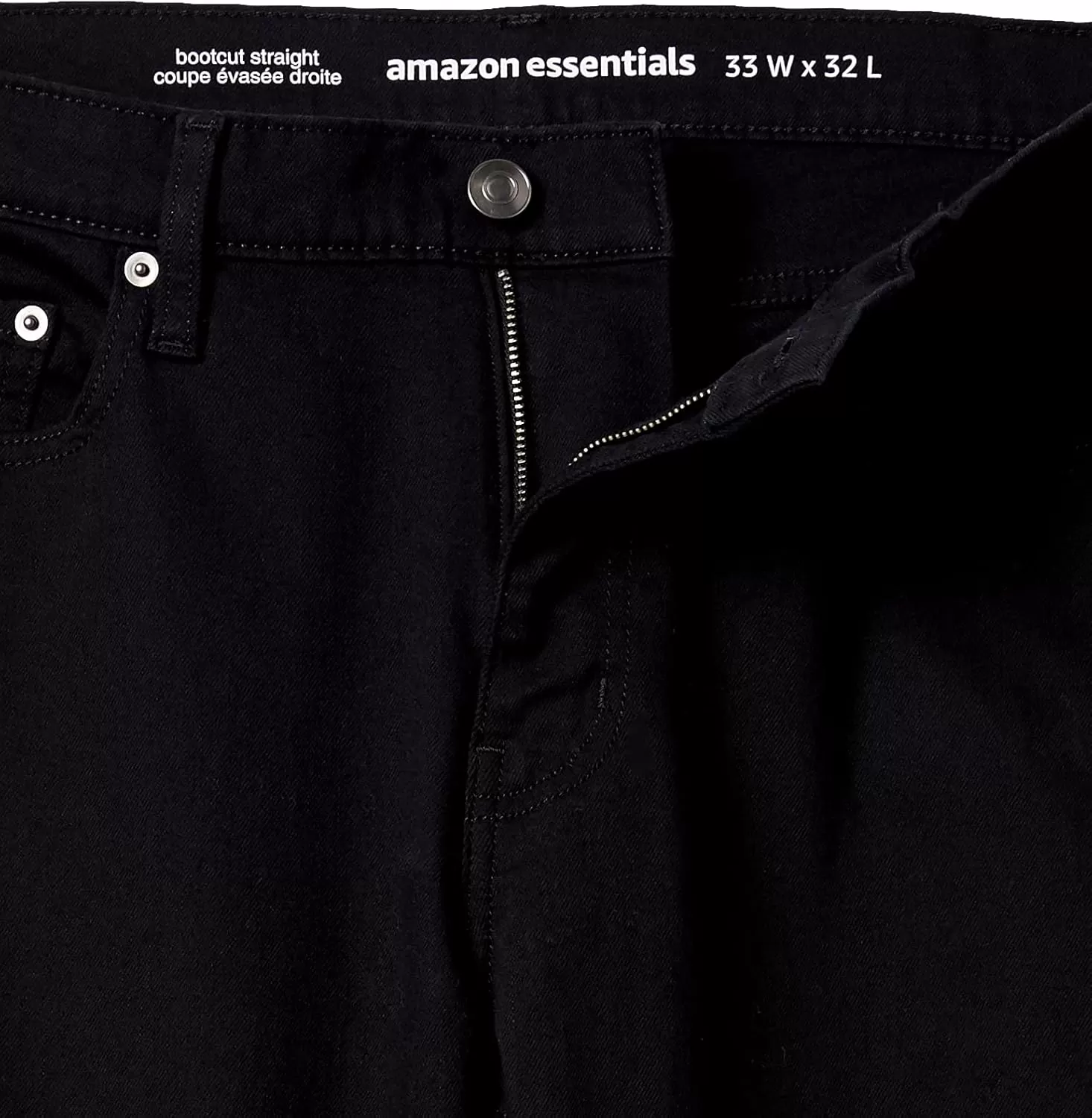 imageAmazon Essentials Jeans for Men Straight Fit BootcutBlack