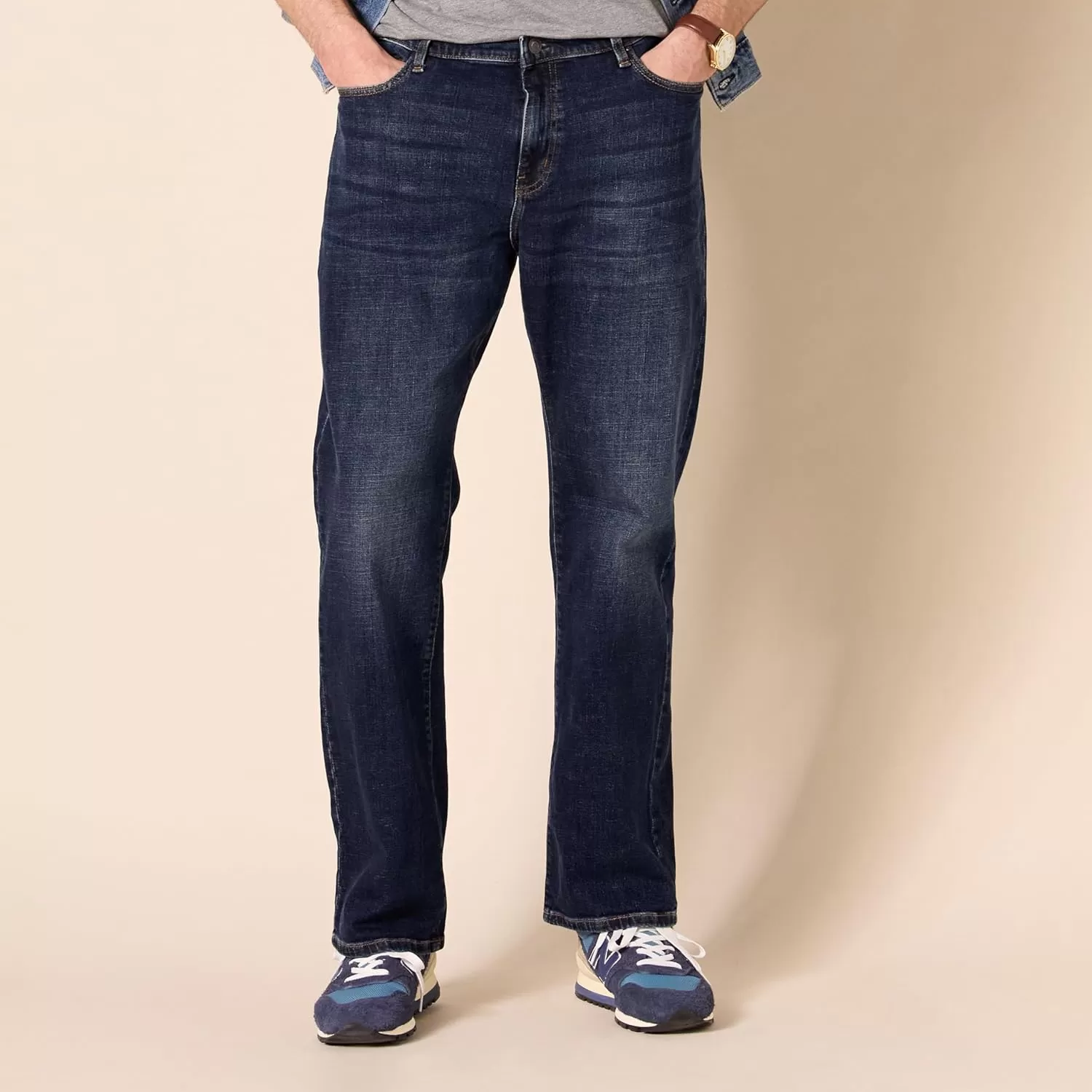 imageAmazon Essentials Jeans for Men Straight Fit BootcutDark Blue Vintage