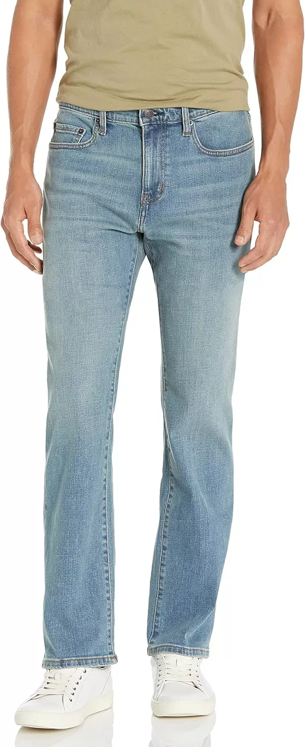 imageAmazon Essentials Jeans for Men Straight Fit BootcutLight Blue Vintage