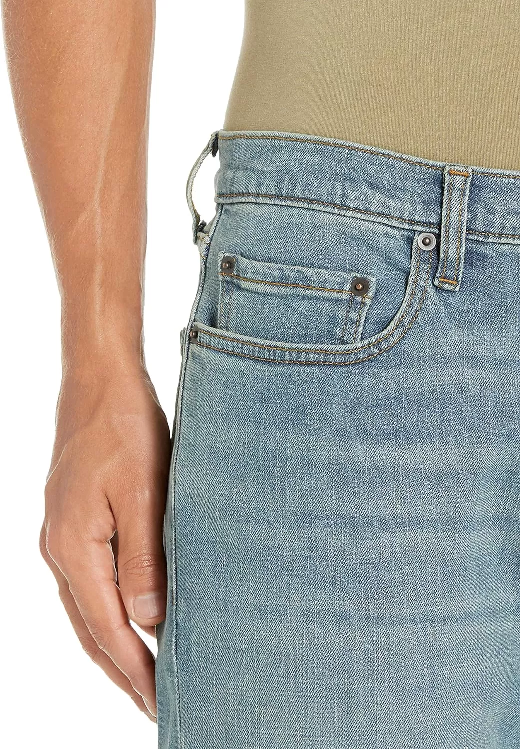 imageAmazon Essentials Jeans for Men Straight Fit BootcutLight Blue Vintage