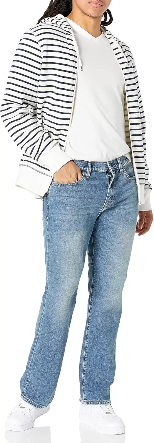 imageAmazon Essentials Jeans for Men Straight Fit BootcutLight Wash
