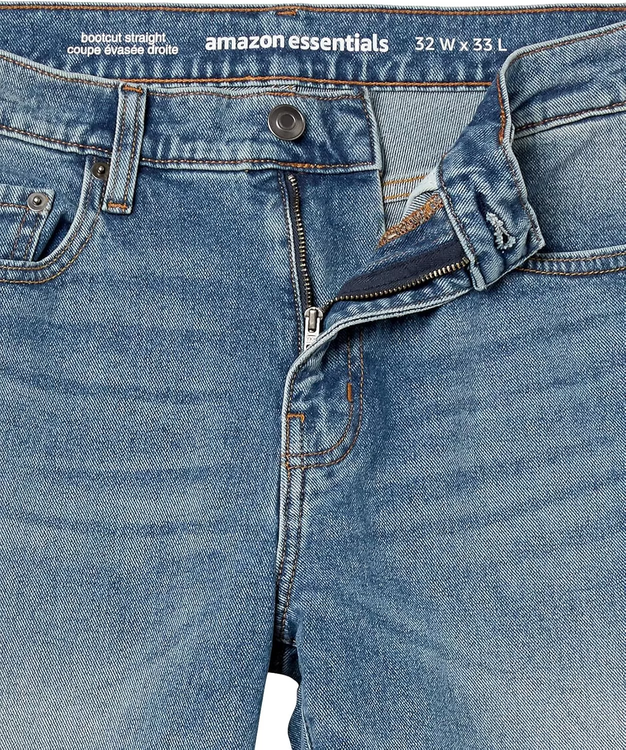 imageAmazon Essentials Jeans for Men Straight Fit BootcutLight Wash