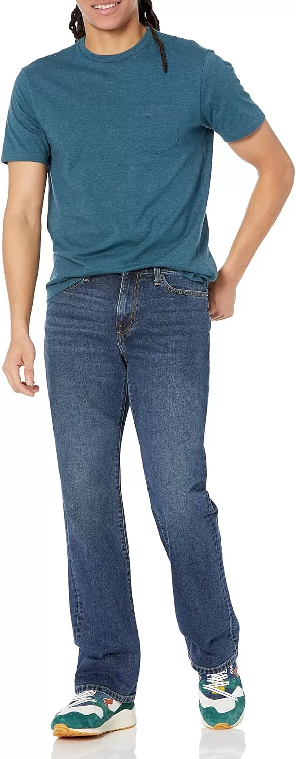 imageAmazon Essentials Jeans for Men Straight Fit BootcutMedium Wash