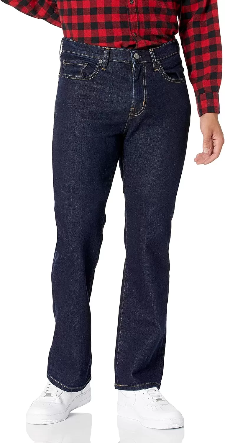 imageAmazon Essentials Jeans for Men Straight Fit BootcutRinsed