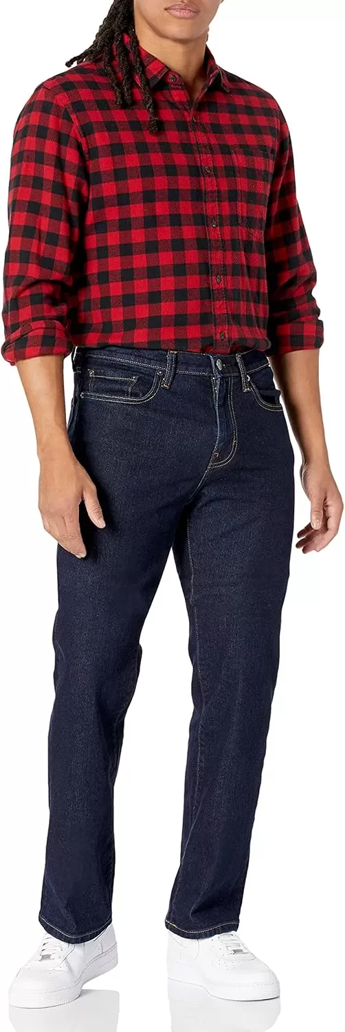 imageAmazon Essentials Jeans for Men Straight Fit BootcutRinsed