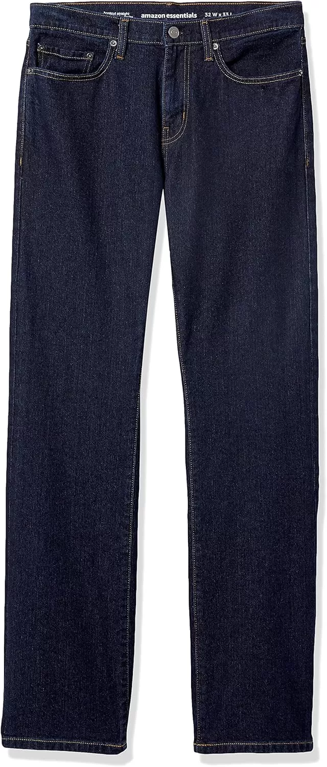 imageAmazon Essentials Jeans for Men Straight Fit BootcutRinsed