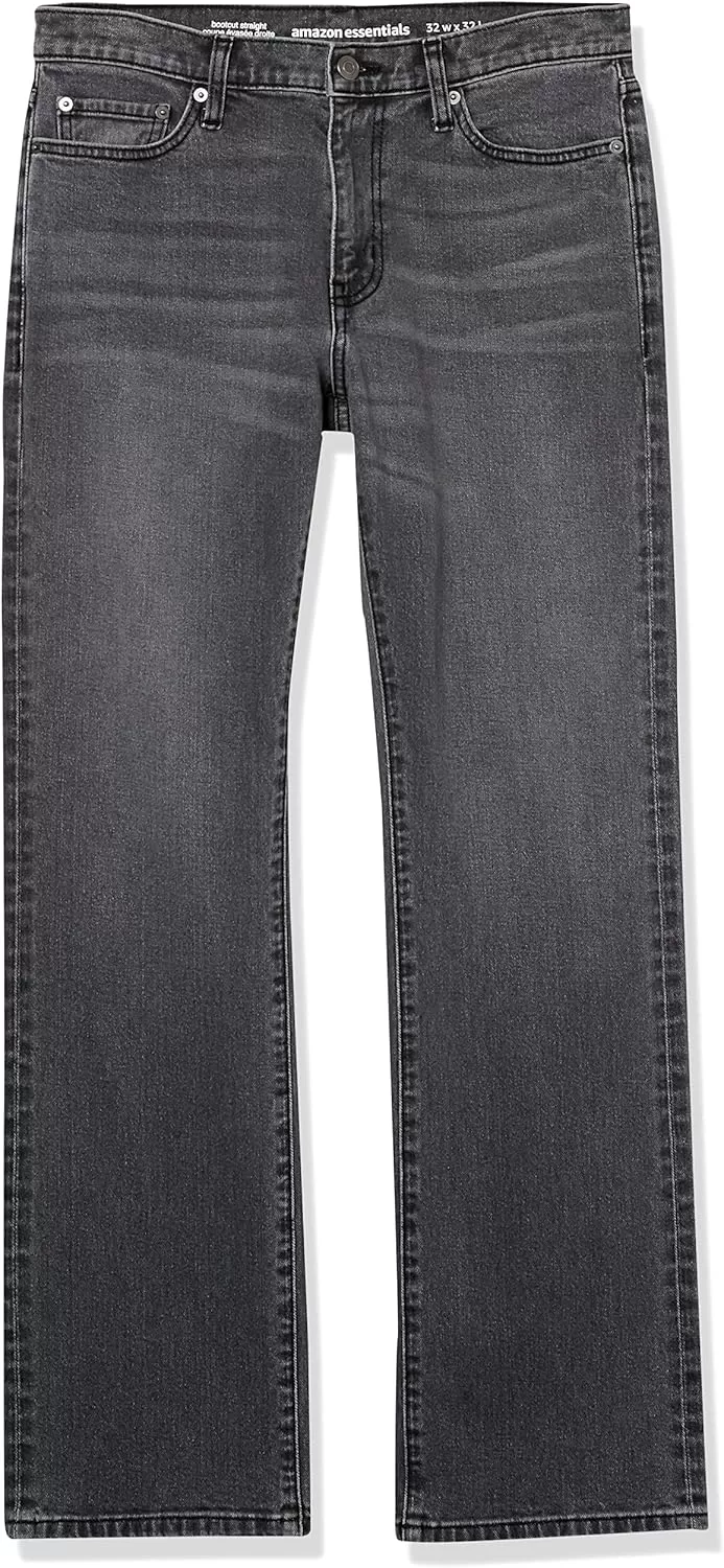imageAmazon Essentials Jeans for Men Straight Fit BootcutWashed Grey