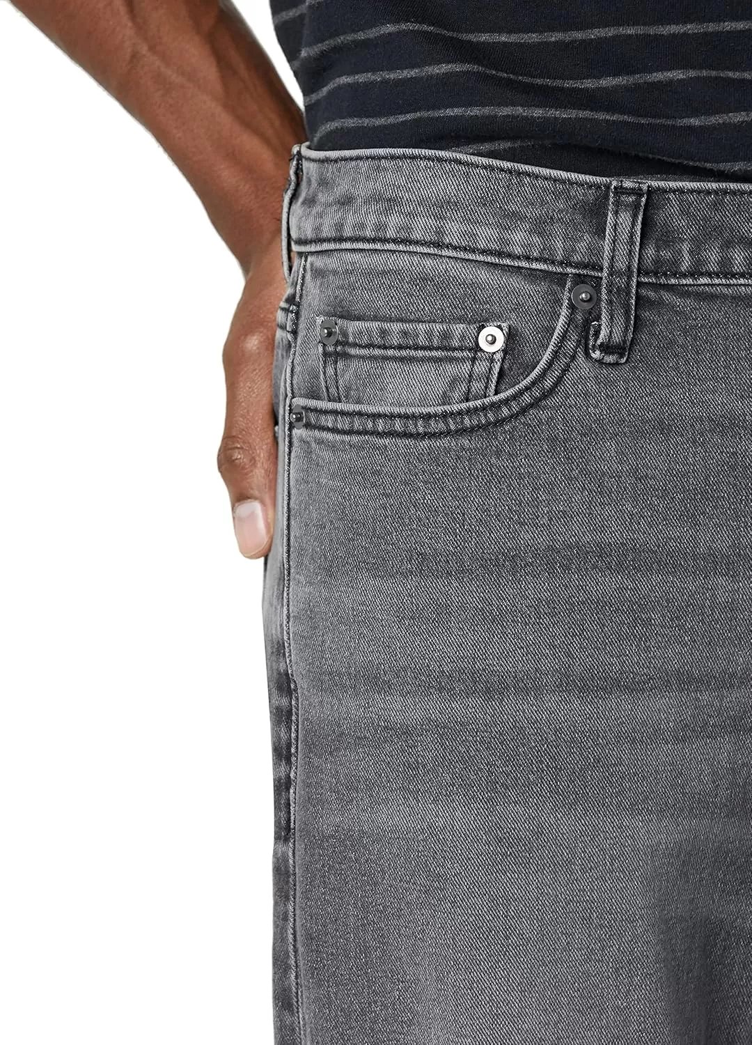imageAmazon Essentials Jeans for Men Straight Fit BootcutWashed Grey