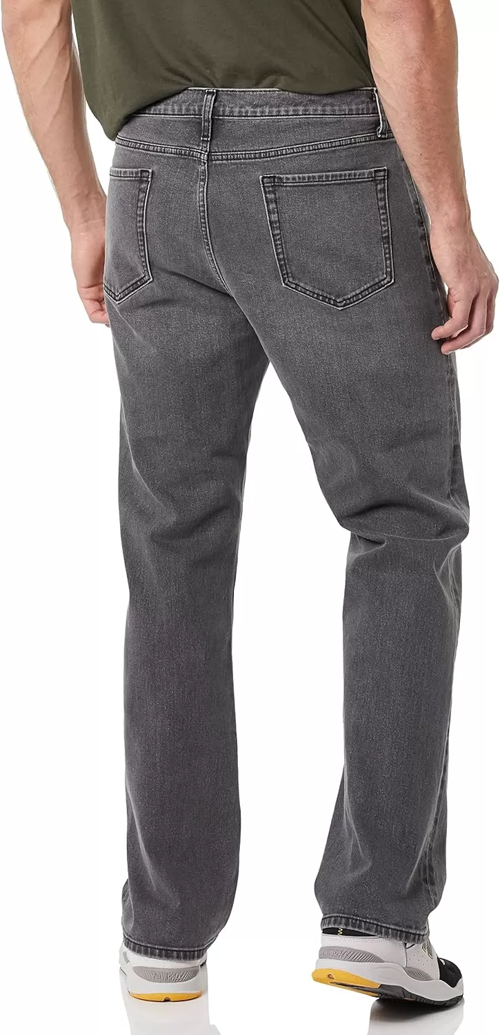 imageAmazon Essentials Jeans for Men Straight Fit BootcutWashed Grey