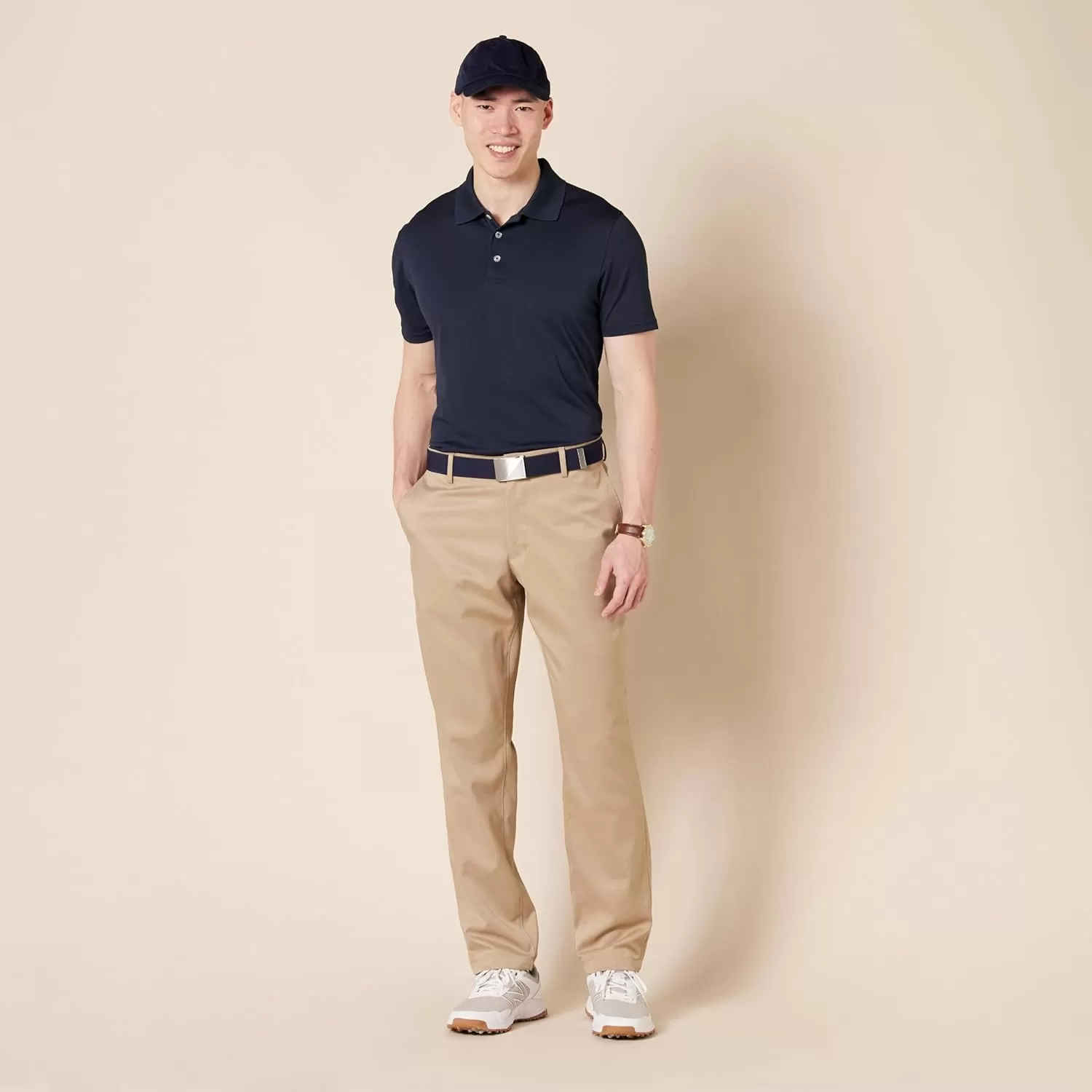 imageAmazon Essentials Mens Athleticfit Stretch Golf Pants Available in Big ampamp TallKhaki Brown
