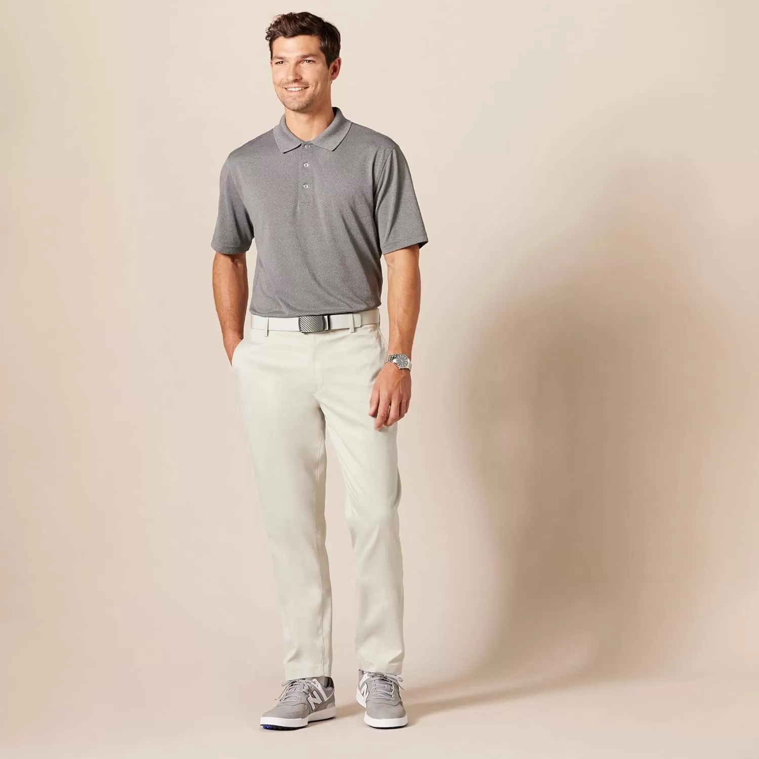 imageAmazon Essentials Mens Athleticfit Stretch Golf Pants Available in Big ampamp TallStone