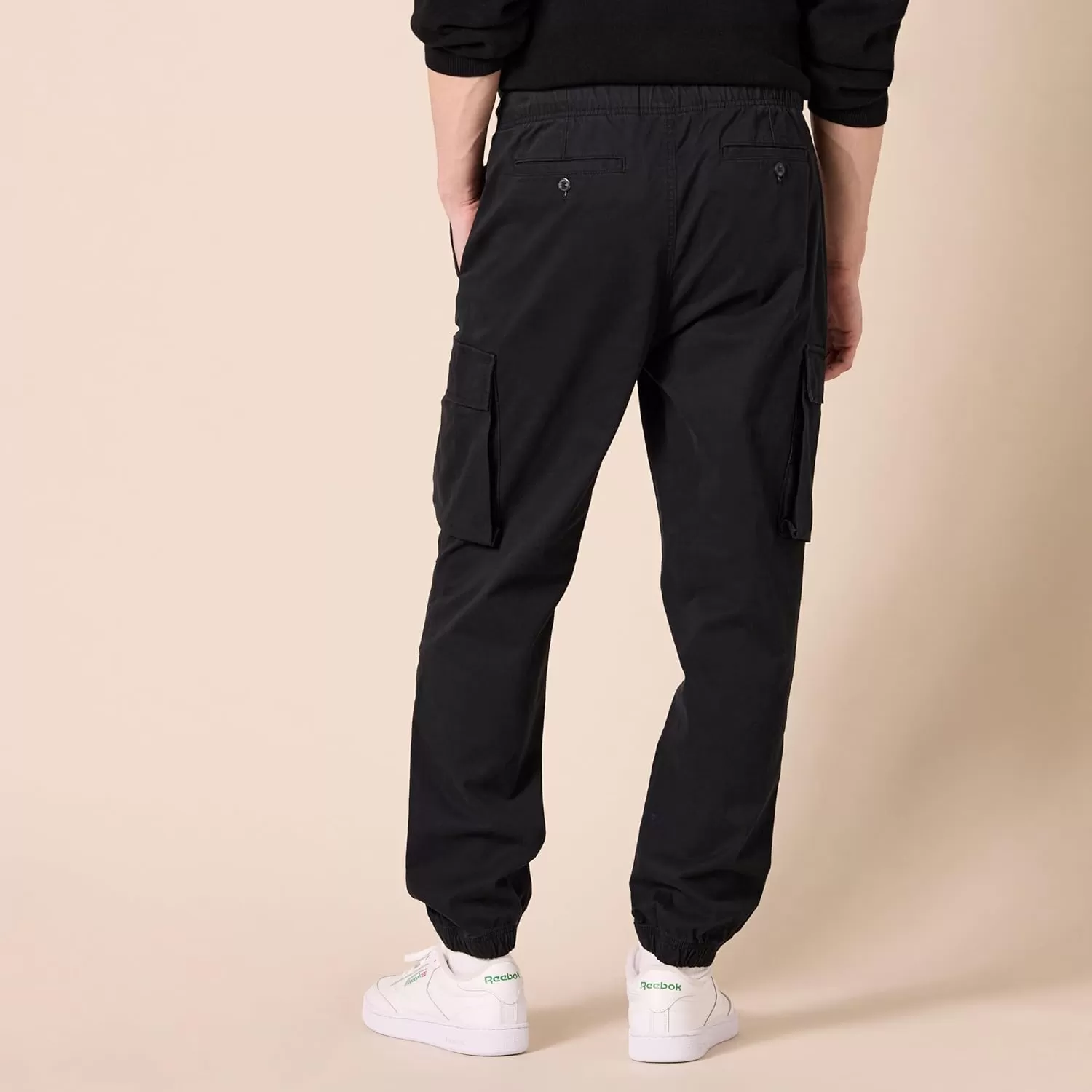 imageAmazon Essentials Mens DrawstringWaist RegularFit Cargo JoggerBlack