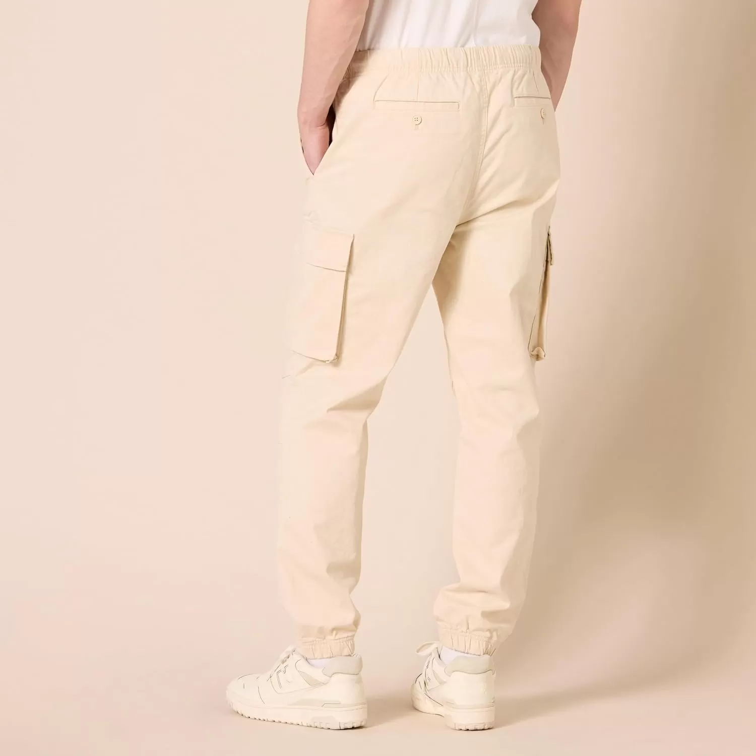 imageAmazon Essentials Mens DrawstringWaist RegularFit Cargo JoggerLight Beige