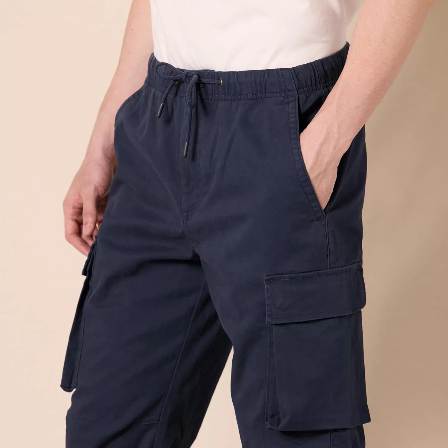 imageAmazon Essentials Mens DrawstringWaist RegularFit Cargo JoggerNavy