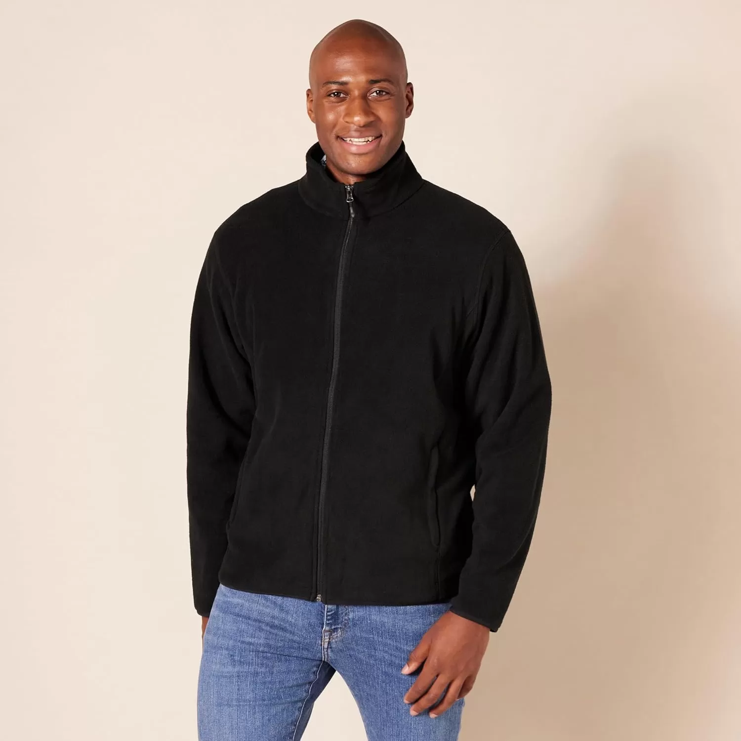 imageAmazon Essentials Mens FullZip Fleece Jacket Available in Big ampamp TallBlack