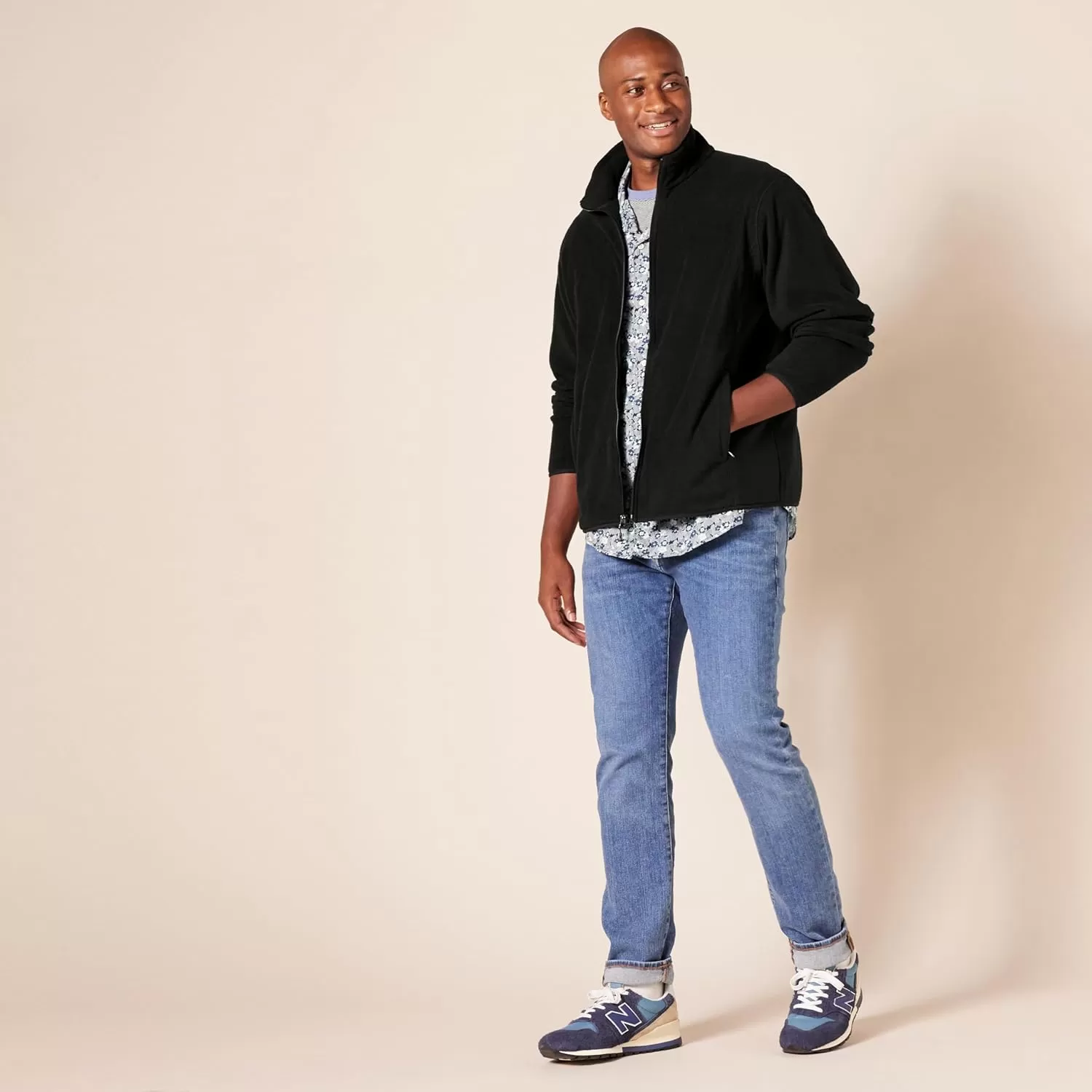 imageAmazon Essentials Mens FullZip Fleece Jacket Available in Big ampamp TallBlack