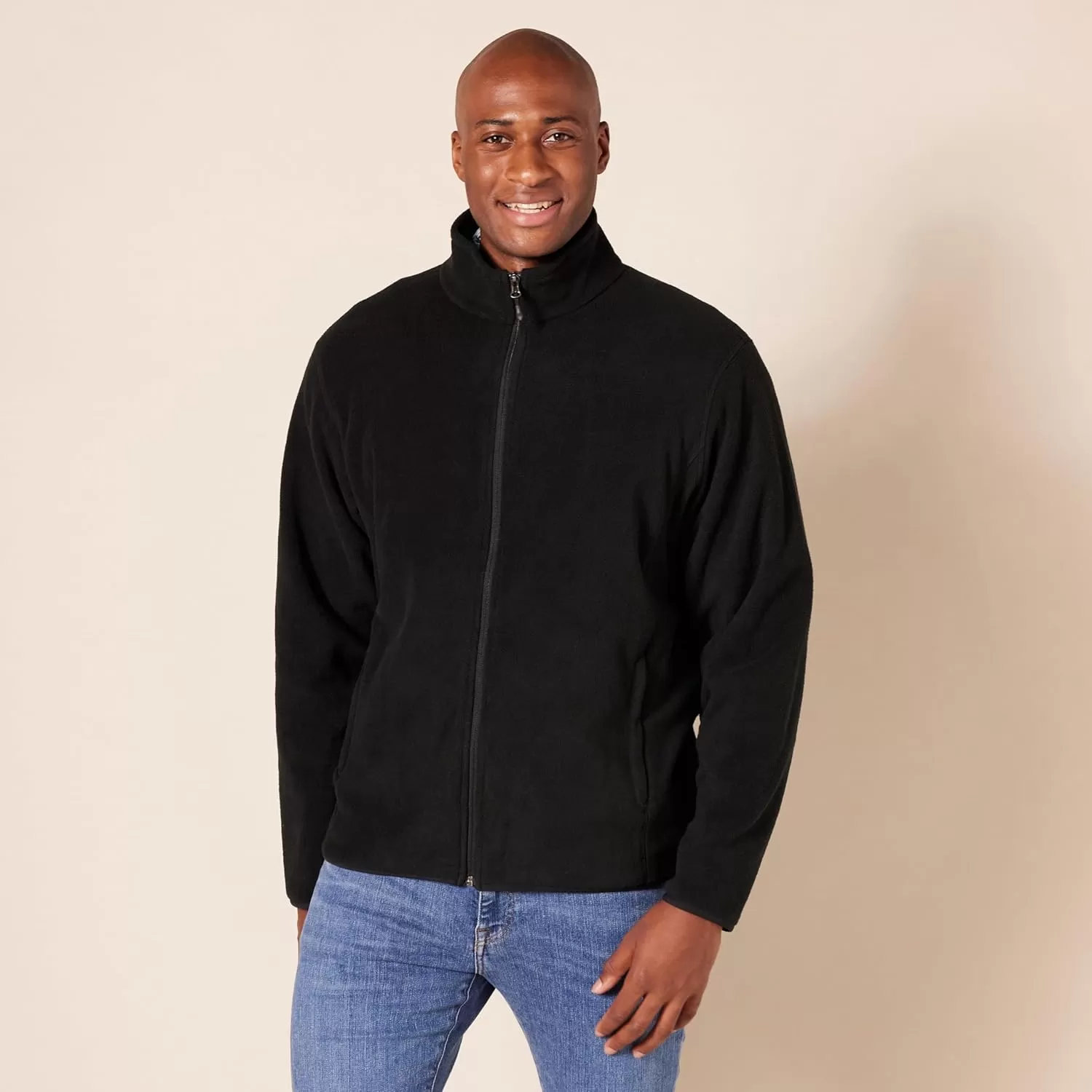 imageAmazon Essentials Mens FullZip Fleece Jacket Available in Big ampamp TallBlack