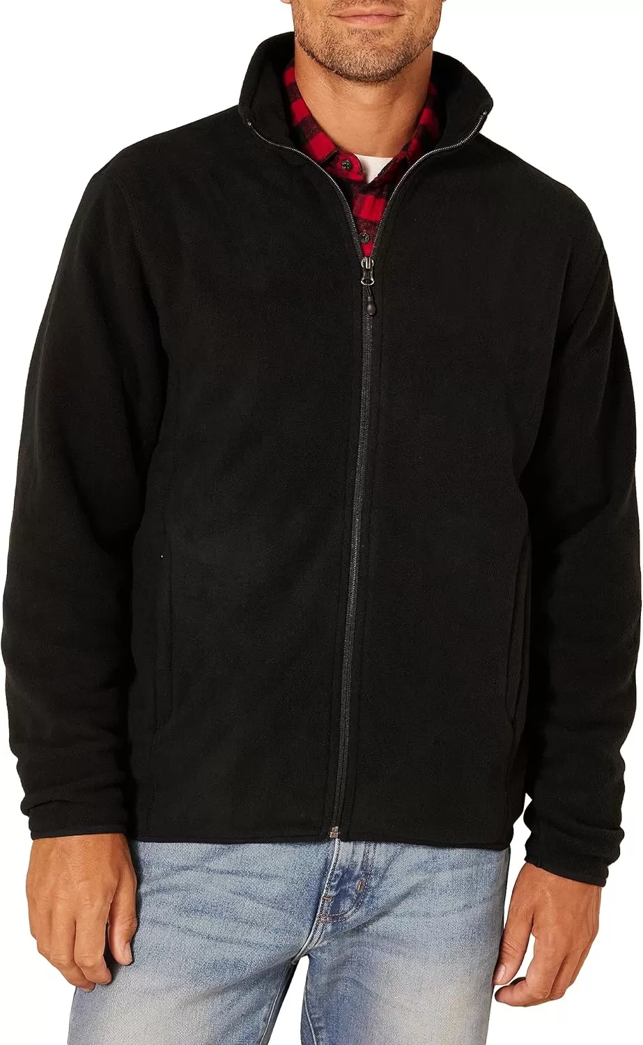 imageAmazon Essentials Mens FullZip Fleece Jacket Available in Big ampamp TallBlack
