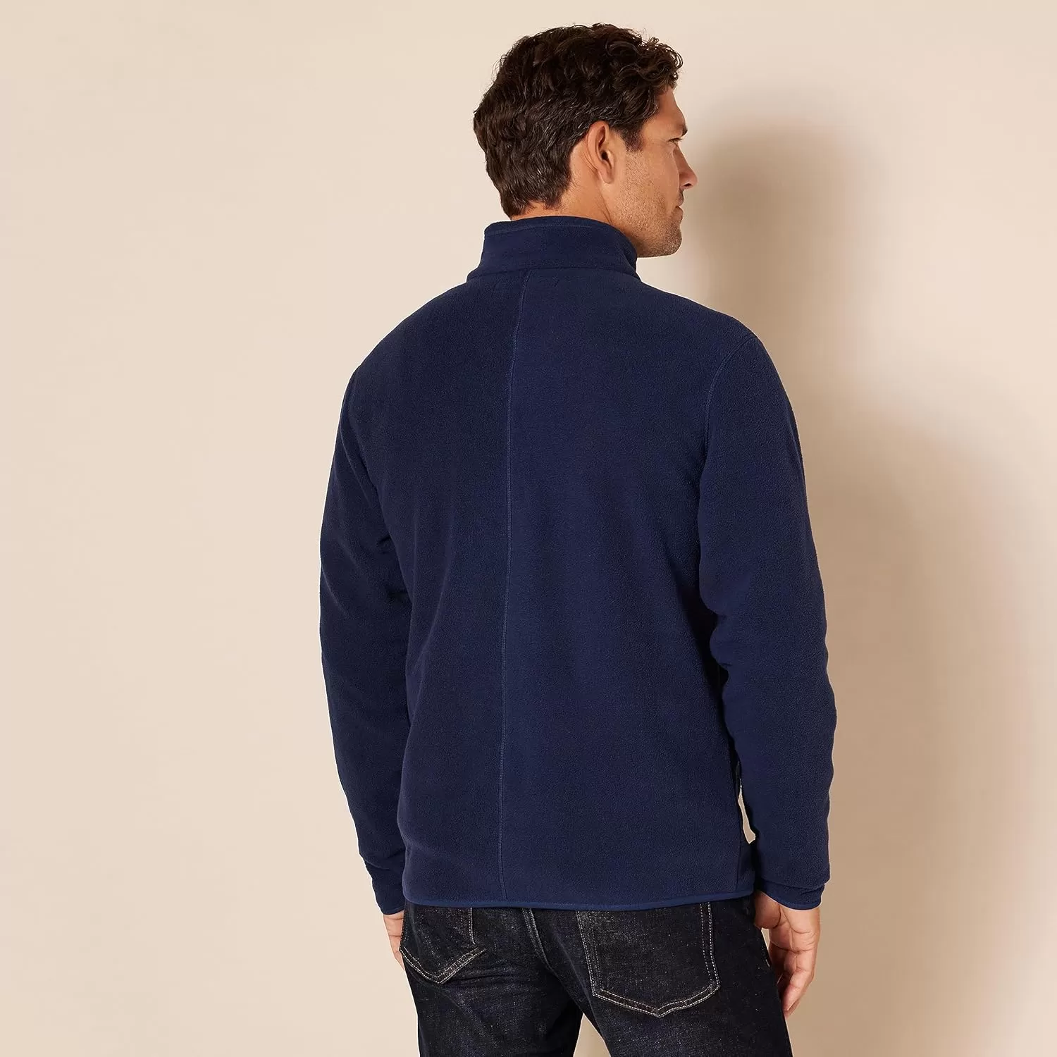 imageAmazon Essentials Mens FullZip Fleece Jacket Available in Big ampamp TallBlack Navy Color Block