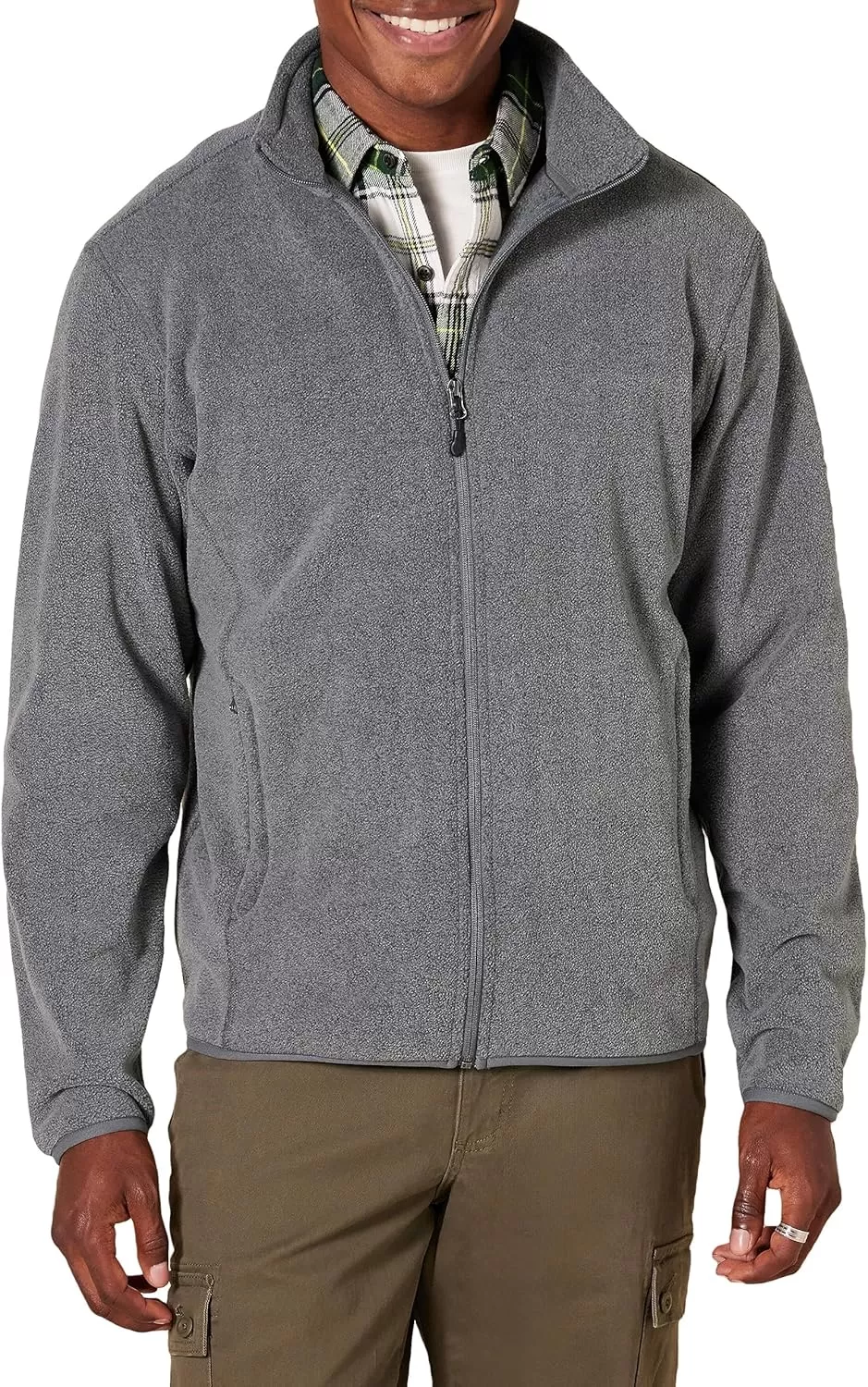 imageAmazon Essentials Mens FullZip Fleece Jacket Available in Big ampamp TallCharcoal Heather