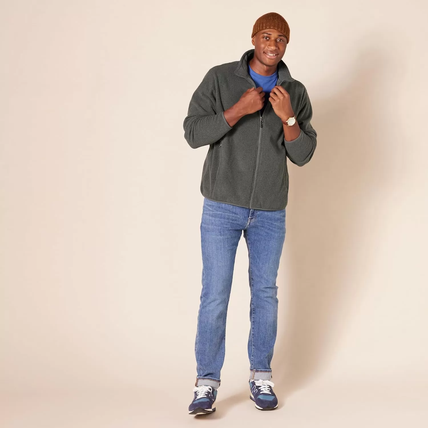 imageAmazon Essentials Mens FullZip Fleece Jacket Available in Big ampamp TallCharcoal Heather