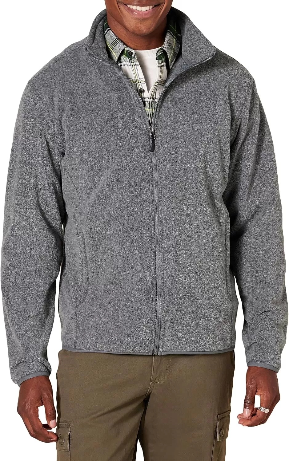 imageAmazon Essentials Mens FullZip Fleece Jacket Available in Big ampamp TallCharcoal Heather