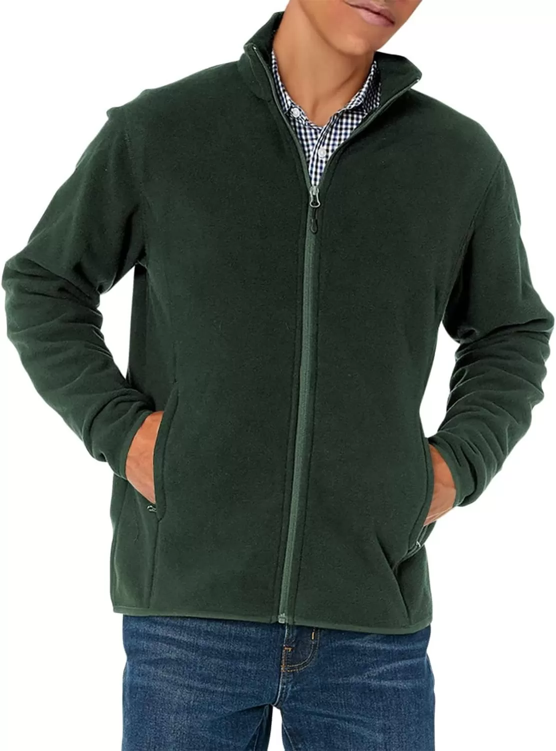 imageAmazon Essentials Mens FullZip Fleece Jacket Available in Big ampamp TallForest Green