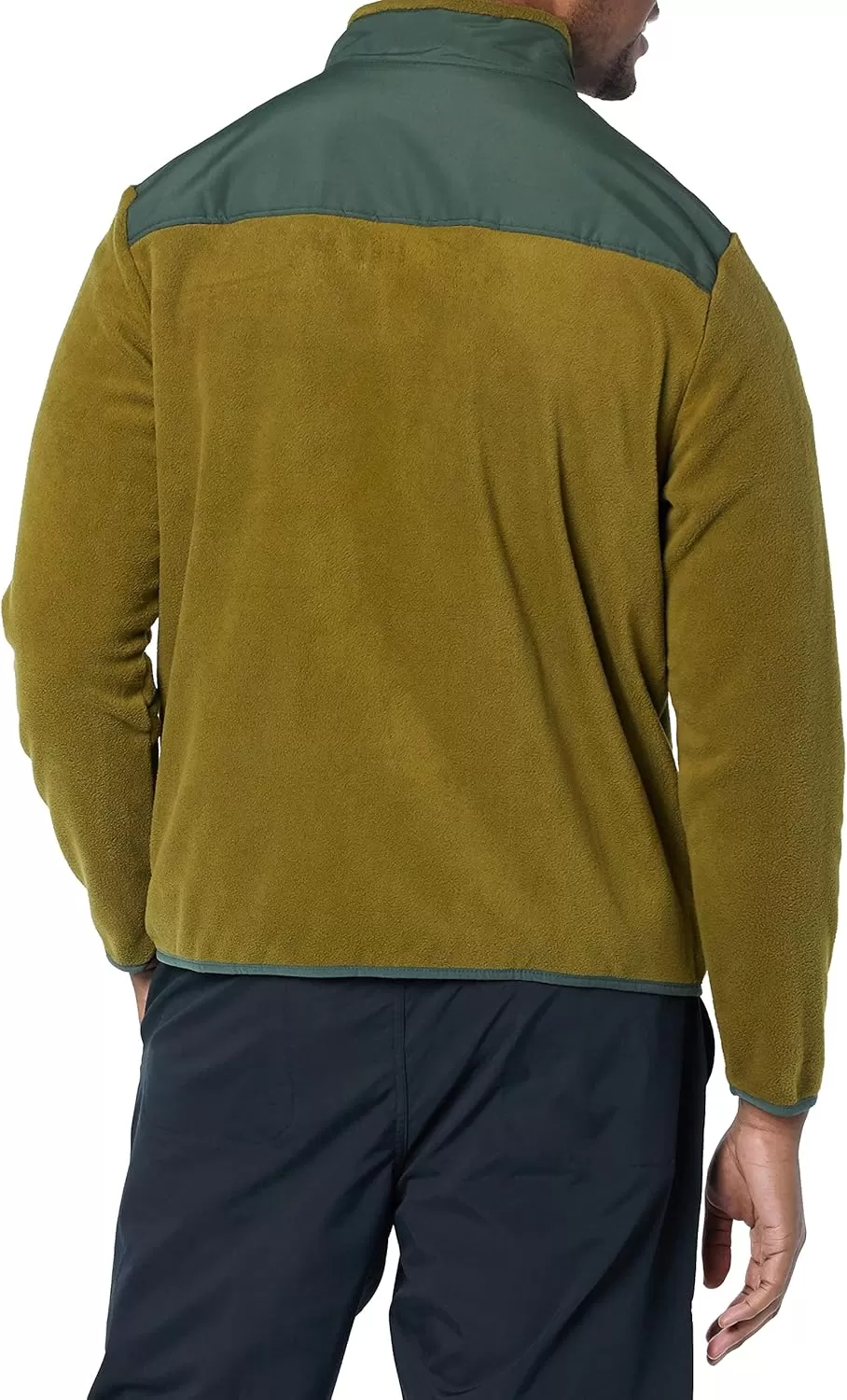 imageAmazon Essentials Mens FullZip Fleece Jacket Available in Big ampamp TallGolden Olive Green Color Block