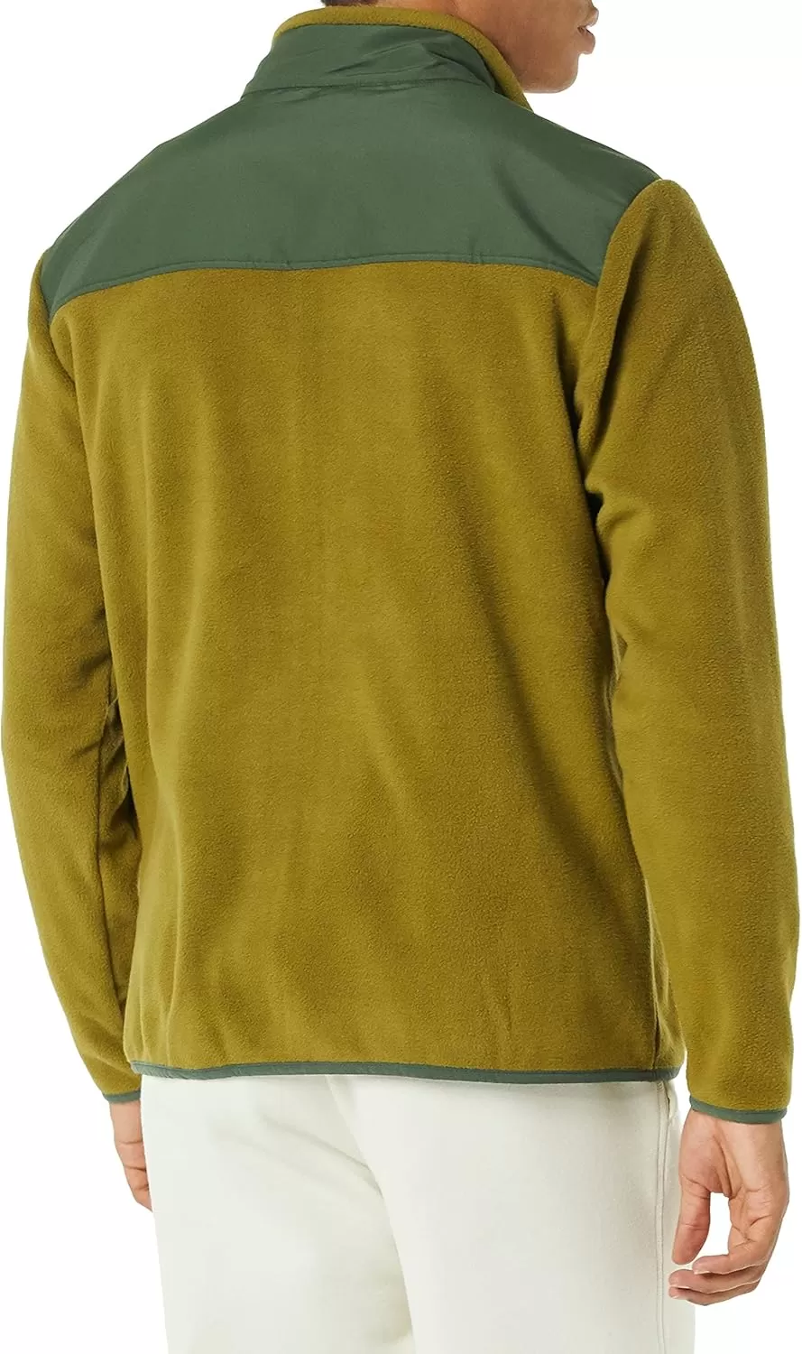 imageAmazon Essentials Mens FullZip Fleece Jacket Available in Big ampamp TallGolden Olive Green Color Block