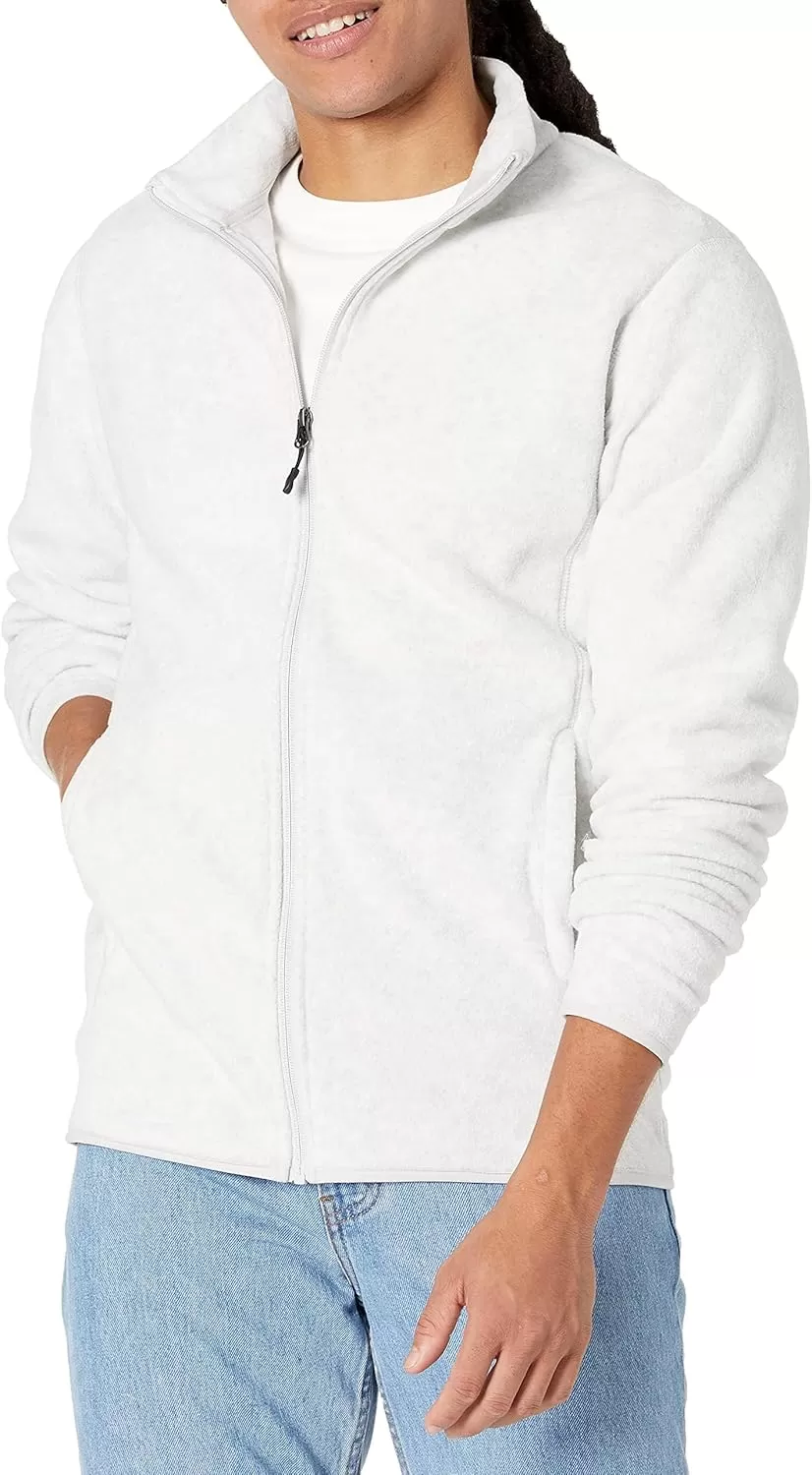 imageAmazon Essentials Mens FullZip Fleece Jacket Available in Big ampamp TallLight Grey Heather