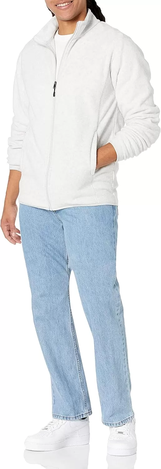 imageAmazon Essentials Mens FullZip Fleece Jacket Available in Big ampamp TallLight Grey Heather