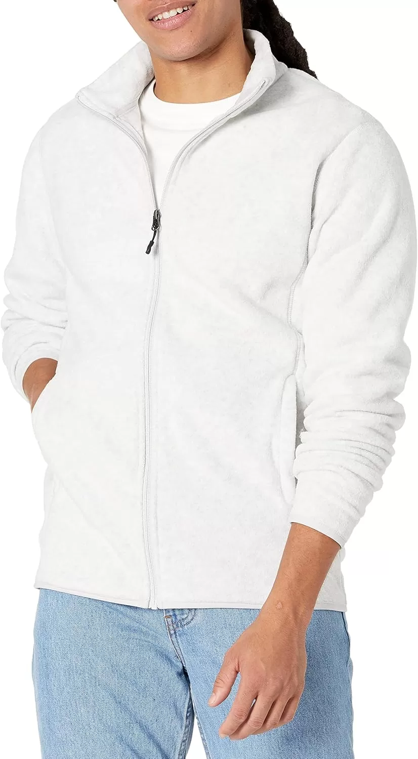 imageAmazon Essentials Mens FullZip Fleece Jacket Available in Big ampamp TallLight Grey Heather