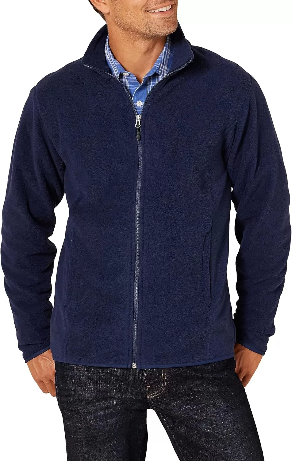 imageAmazon Essentials Mens FullZip Fleece Jacket Available in Big ampamp TallNavy