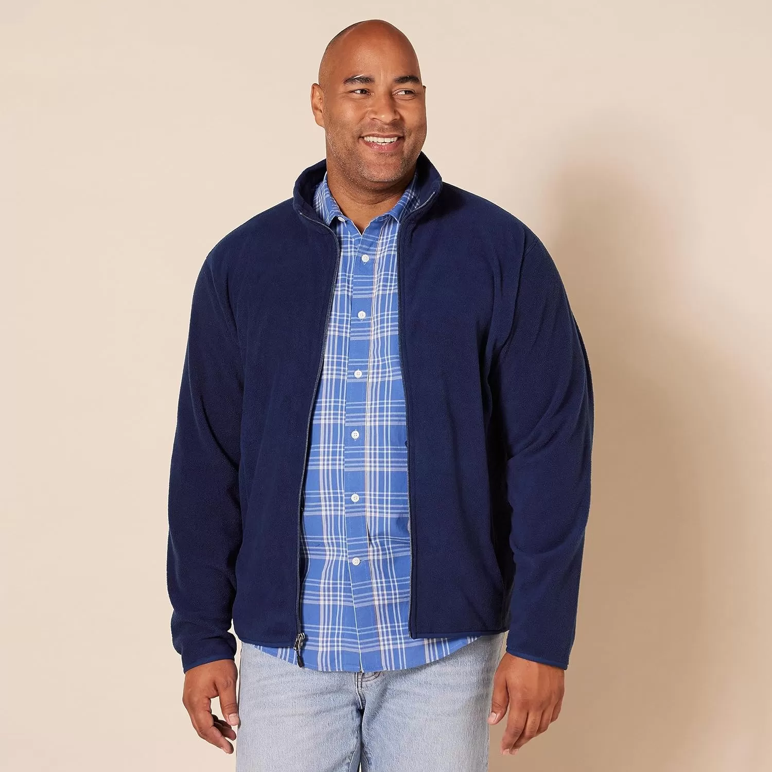 imageAmazon Essentials Mens FullZip Fleece Jacket Available in Big ampamp TallNavy