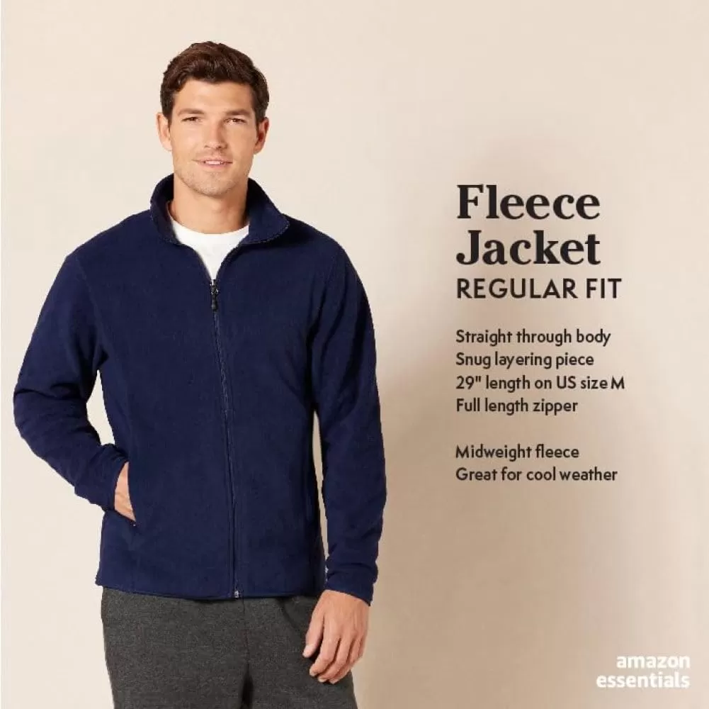 imageAmazon Essentials Mens FullZip Fleece Jacket Available in Big ampamp TallRed