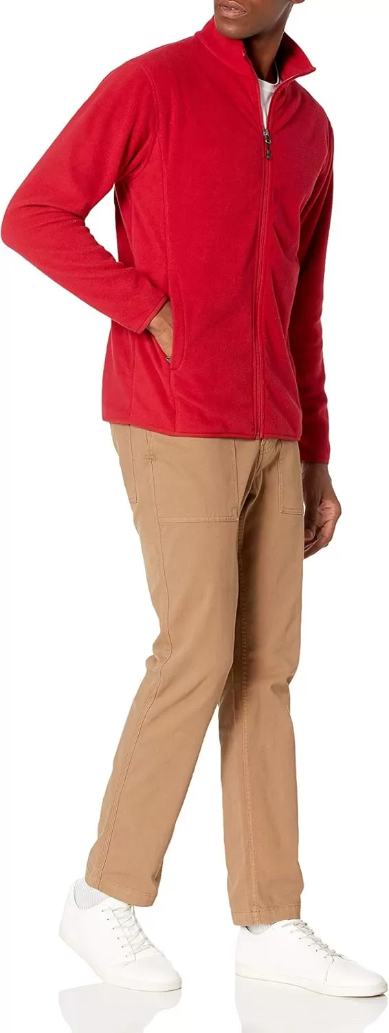 imageAmazon Essentials Mens FullZip Fleece Jacket Available in Big ampamp TallRed