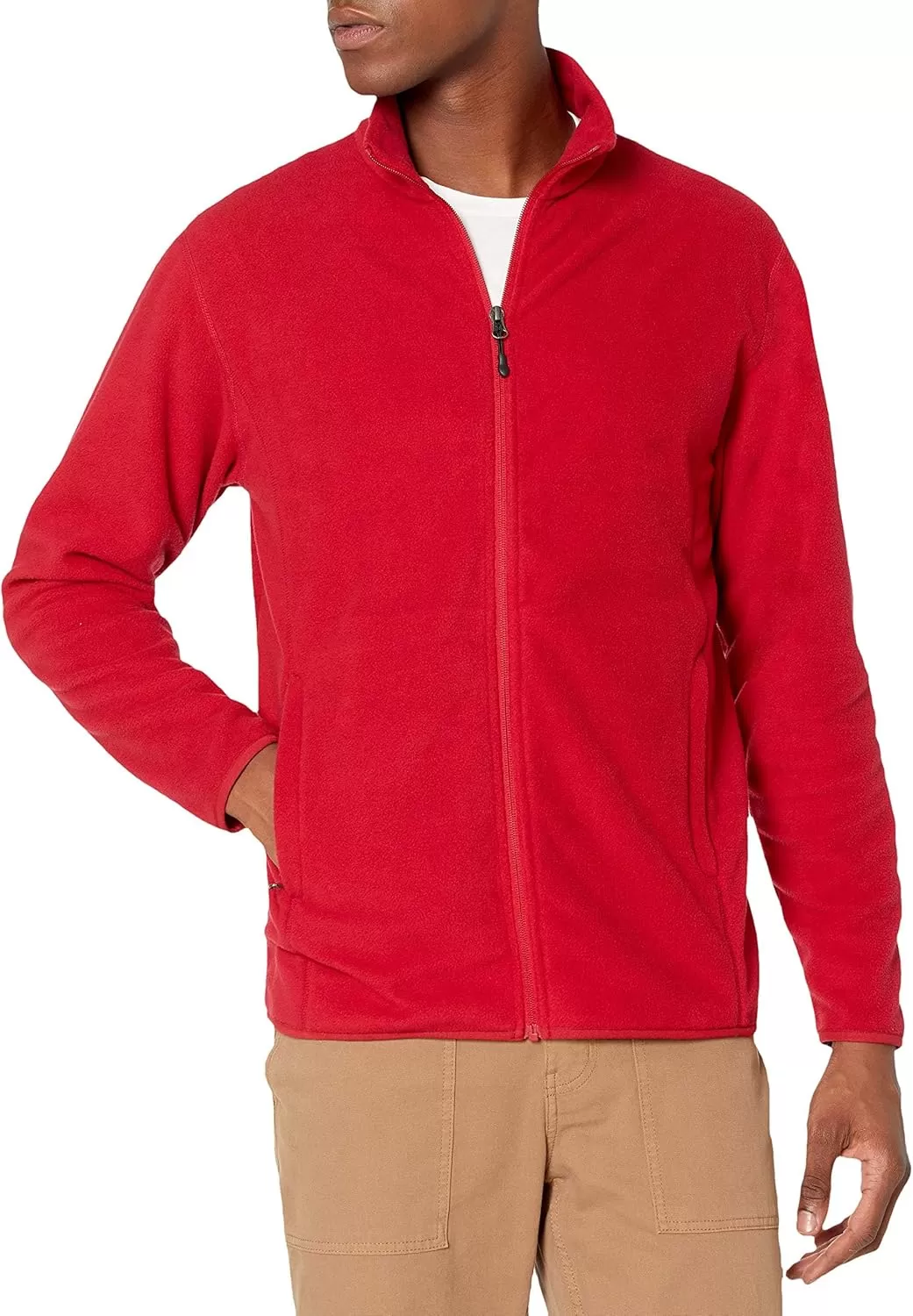 imageAmazon Essentials Mens FullZip Fleece Jacket Available in Big ampamp TallRed