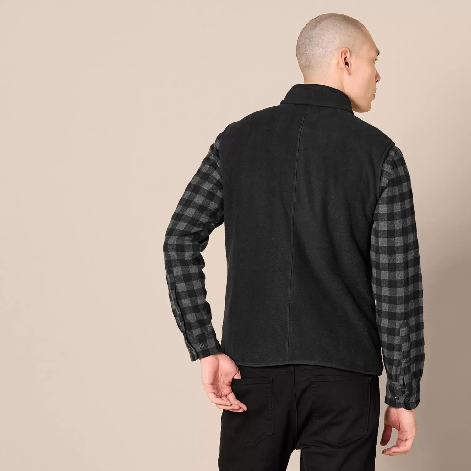 imageAmazon Essentials Mens FullZip Polar Fleece Vest Available in Big ampamp TallBlack