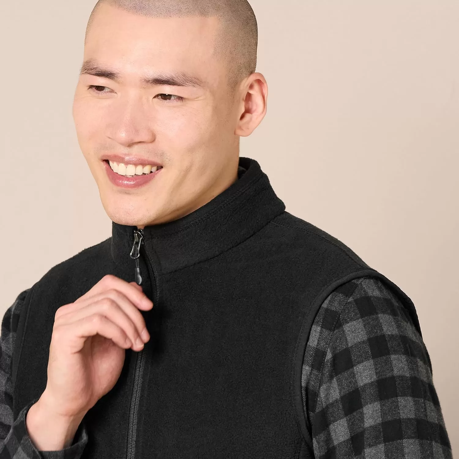 imageAmazon Essentials Mens FullZip Polar Fleece Vest Available in Big ampamp TallBlack