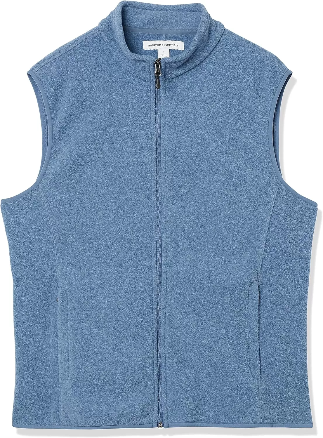 imageAmazon Essentials Mens FullZip Polar Fleece Vest Available in Big ampamp TallBlue Heather