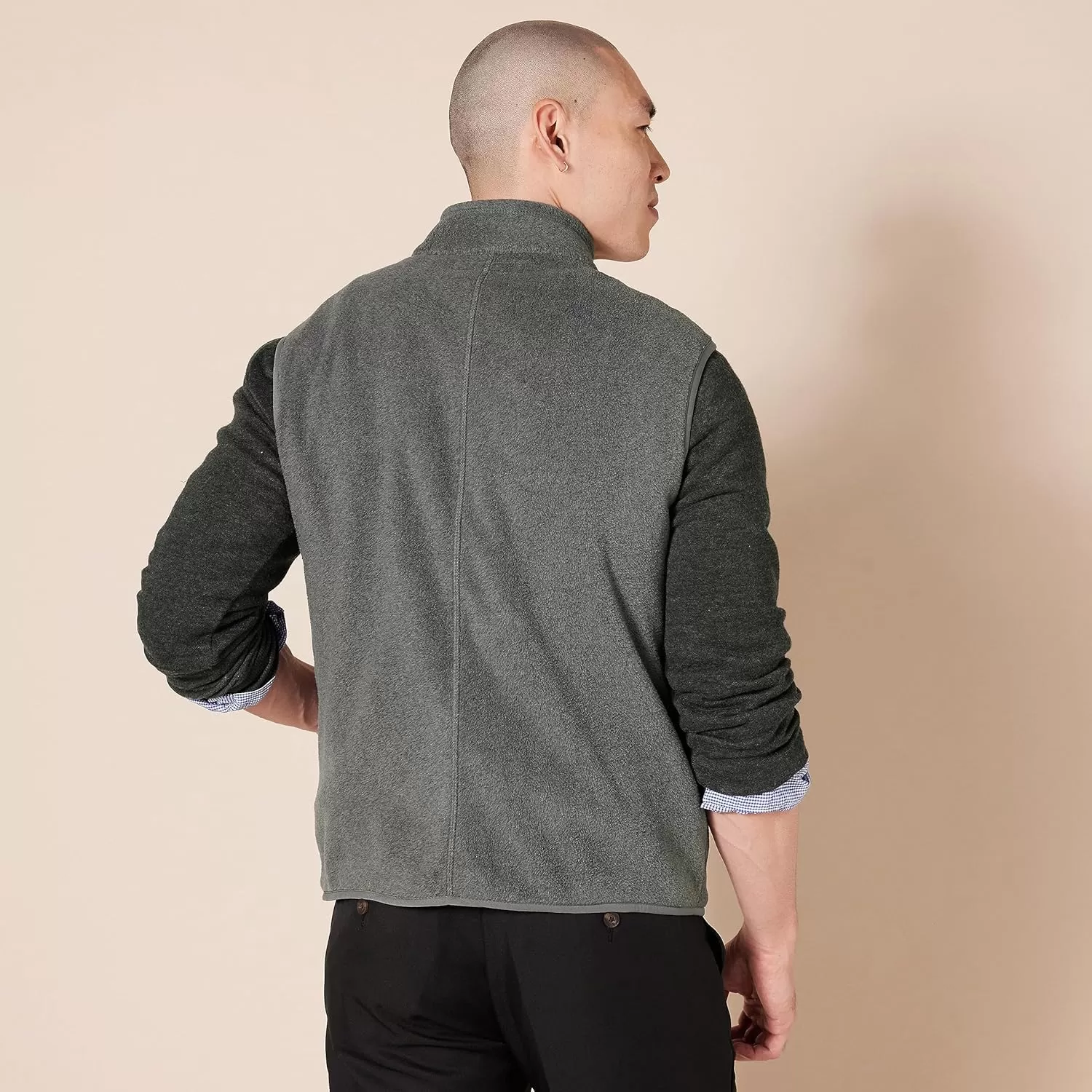 imageAmazon Essentials Mens FullZip Polar Fleece Vest Available in Big ampamp TallCharcoal Heather
