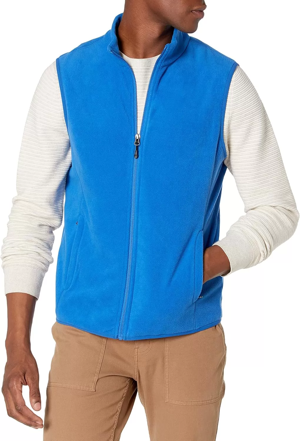 imageAmazon Essentials Mens FullZip Polar Fleece Vest Available in Big ampamp TallCobalt Blue