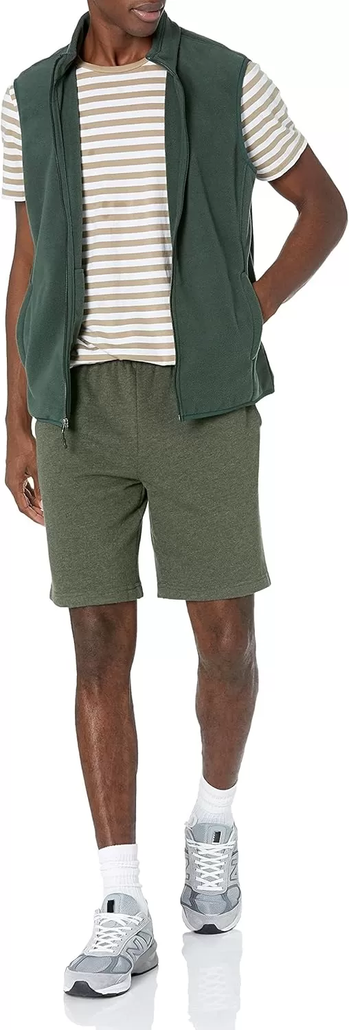 imageAmazon Essentials Mens FullZip Polar Fleece Vest Available in Big ampamp TallForest Green