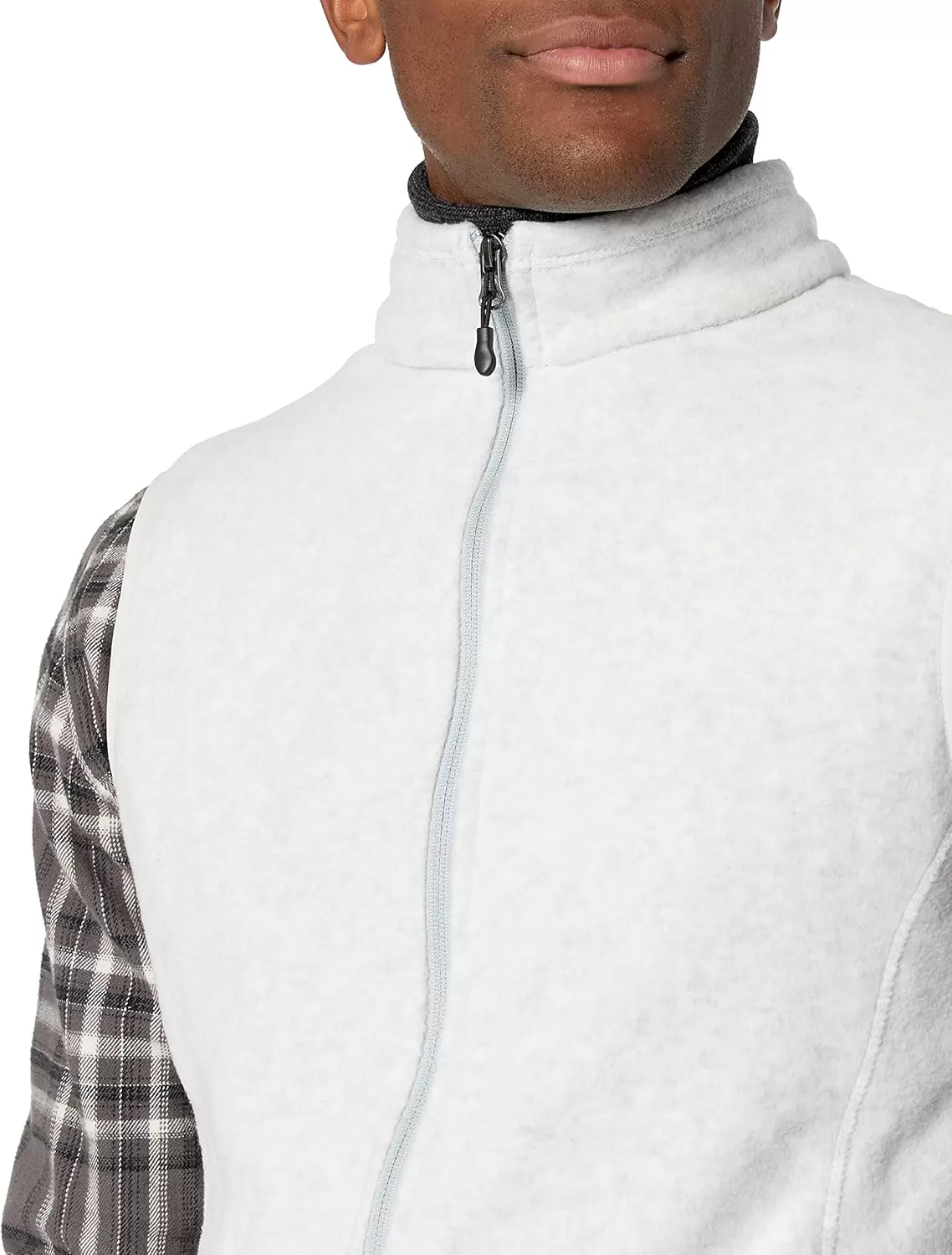 imageAmazon Essentials Mens FullZip Polar Fleece Vest Available in Big ampamp TallLight Grey Heather