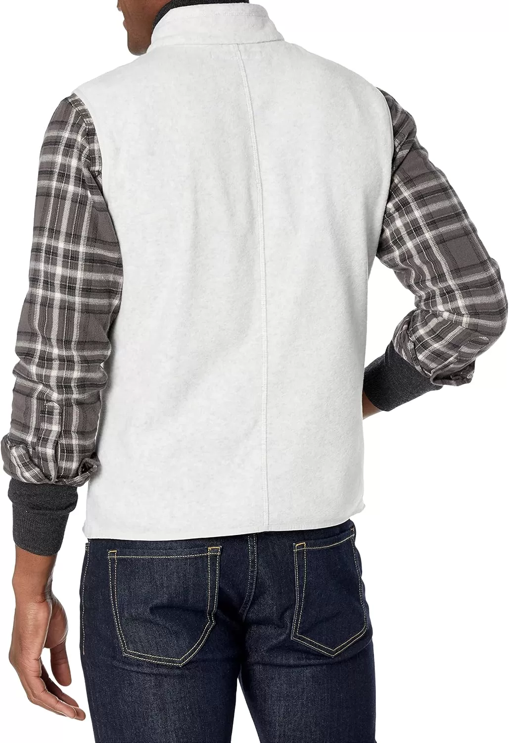 imageAmazon Essentials Mens FullZip Polar Fleece Vest Available in Big ampamp TallLight Grey Heather
