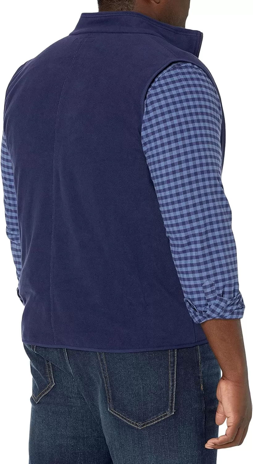 imageAmazon Essentials Mens FullZip Polar Fleece Vest Available in Big ampamp TallNavy