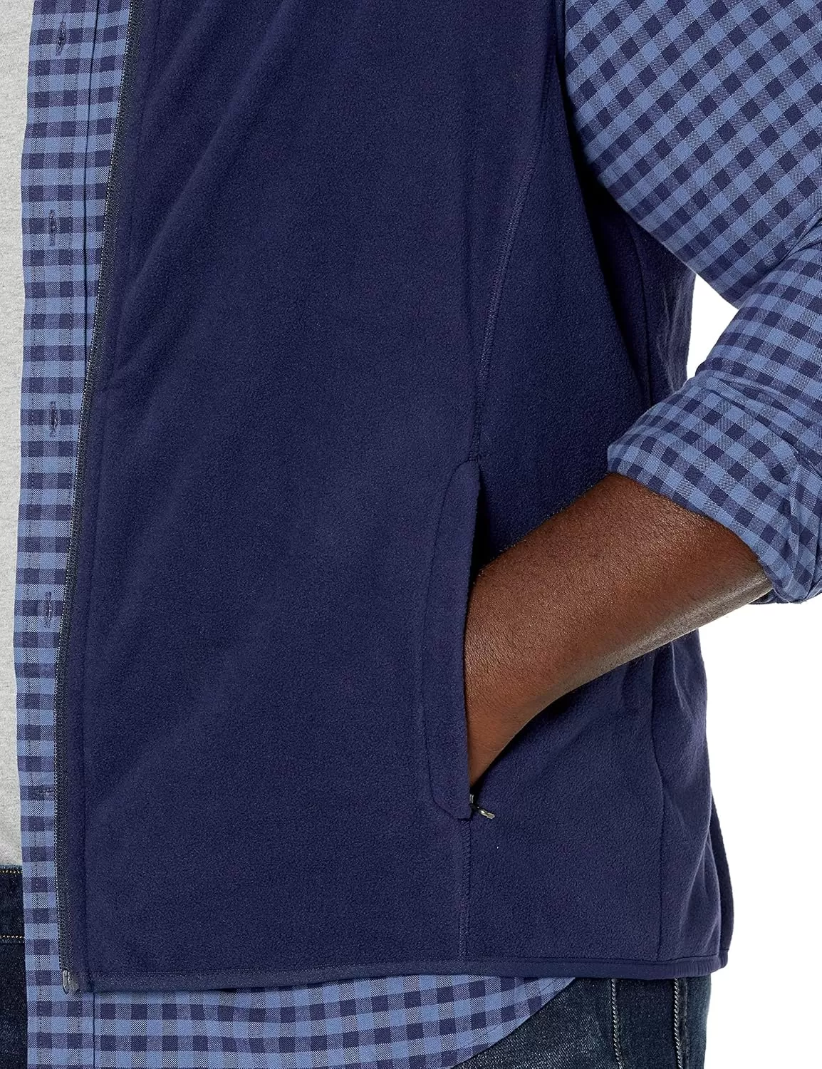 imageAmazon Essentials Mens FullZip Polar Fleece Vest Available in Big ampamp TallNavy